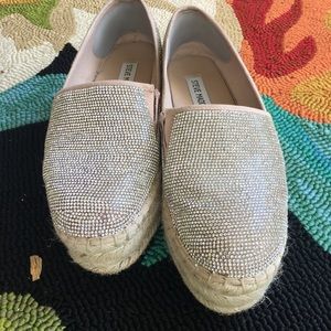 Steve Madden rhinestone wedge espadrilles